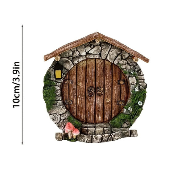 Planet Gates 1pc Miniature Fairy Gnome Door - Add a Magical Touch to Your Garden with This Enchanting Sculpture Decor!