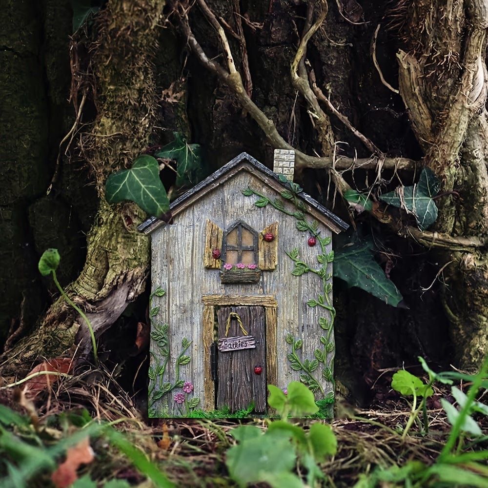 Planet Gates 1pc Miniature Fairy Gnome Door - Add a Magical Touch to Your Garden with This Enchanting Sculpture Decor!