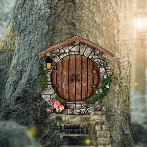 Planet Gates 1pc Miniature Fairy Gnome Door - Add a Magical Touch to Your Garden with This Enchanting Sculpture Decor!