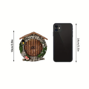 Planet Gates 1pc Miniature Fairy Gnome Door - Add a Magical Touch to Your Garden with This Enchanting Sculpture Decor!