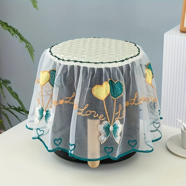 Planet Gates 1pc Mixed Color Random Color Polyester 1pc, Cover Cloth, Air Fryer Dust Cover, Rice Cooker Kitchen Appliance Dust Cover, Universal Multi-functional Lace Fabric Cover Towel, Room Decoration, Color Random