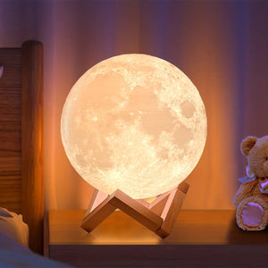 Planet Gates 1pc Moon Lamp With Timing Rechargeable Colorful 3D Moon Night Light, Christmas, Birthday, New Year, Valentines Day Gifts, White Elephant Gifts, Gifts For Men Women Mom Girls Remote Touch Control, Diameter 11.94cm