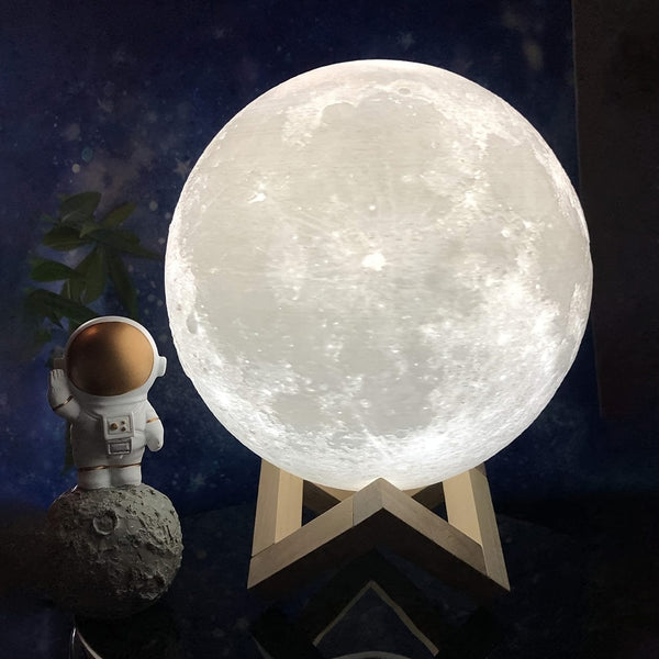 Planet Gates 1pc Moon Lamp With Timing Rechargeable Colorful 3D Moon Night Light, Christmas, Birthday, New Year, Valentines Day Gifts, White Elephant Gifts, Gifts For Men Women Mom Girls Remote Touch Control, Diameter 11.94cm