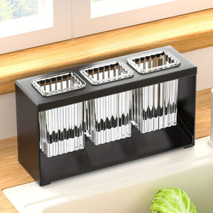 Planet Gates 1pc Multifunctional Drain Rack With Built-in Drainage Storage Box, Household Chopstick Tube, Kitchen Tableware Storage Rack, Knife, Fork And Spoon Storage Rack