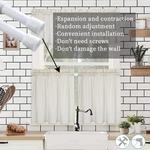 Planet Gates 1pc Multifunctional Punch-free Telescopic Rod, Built-in Spring And Nail-free Fixing Curtain Rod, Shower Curtain Rod Half Curtain Short Curtain Coffee Curtain Door Curtain Spring Tension Rod, Bathroom Accessories