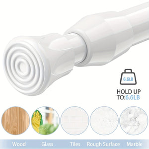 Planet Gates 1pc Multifunctional Punch-free Telescopic Rod, Built-in Spring And Nail-free Fixing Curtain Rod, Shower Curtain Rod Half Curtain Short Curtain Coffee Curtain Door Curtain Spring Tension Rod, Bathroom Accessories