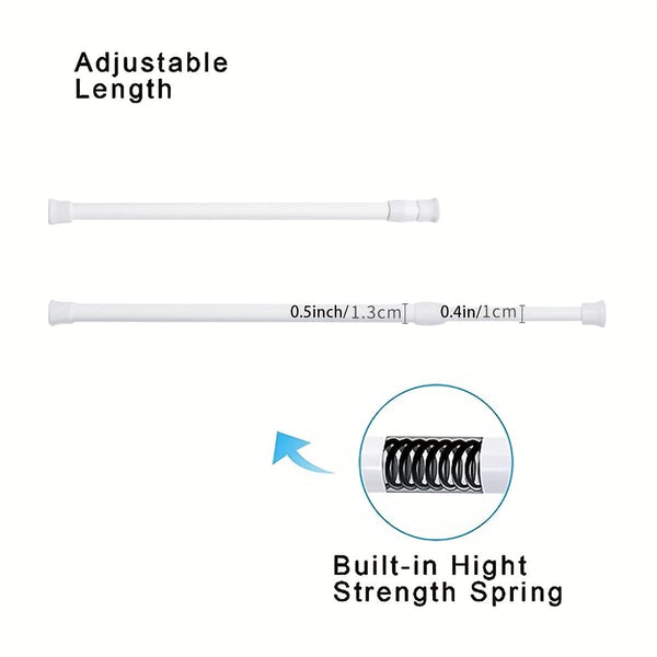 Planet Gates 1pc Multifunctional Punch-free Telescopic Rod, Built-in Spring And Nail-free Fixing Curtain Rod, Shower Curtain Rod Half Curtain Short Curtain Coffee Curtain Door Curtain Spring Tension Rod, Bathroom Accessories