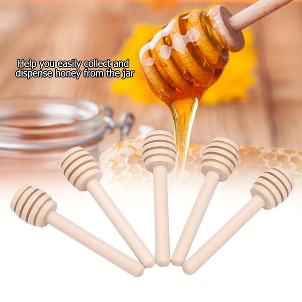 Planet Gates 1pc Natural Honey Stick - 8cm/10cm Wooden Stirring Stick For Coffee, Milk Tea, Jam, And More - Durable