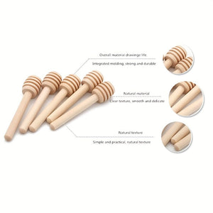 Planet Gates 1pc Natural Honey Stick - 8cm/10cm Wooden Stirring Stick For Coffee, Milk Tea, Jam, And More - Durable