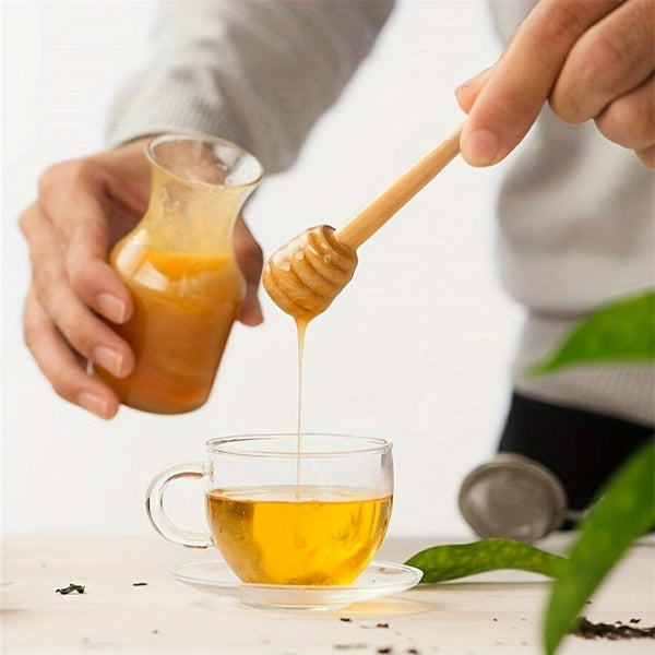 Planet Gates 1pc Natural Honey Stick - 8cm/10cm Wooden Stirring Stick For Coffee, Milk Tea, Jam, And More - Durable