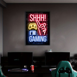 Planet Gates 1pc Neon Game Poster - Vibrant Canvas Painting for Electronic Sports Room, Game Hall, and Boys' Bedroom - Perfect Wall Decor for Gamers