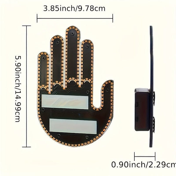 Planet Gates 1pc New LED Illuminated Gesture Light Car Finger Light With Remote Road Rage Signs Gesture Light Hand Lamp Light Decorative Car Stickers