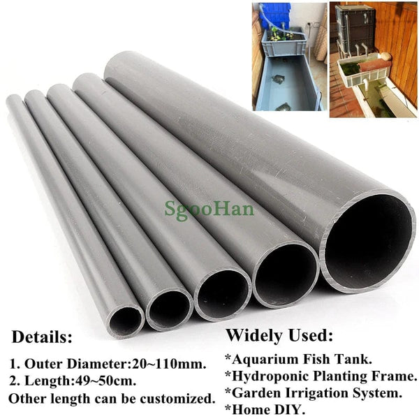 Planet Gates 1PC OD 20/25/32mm UPVC Aquarium Fish Tank Pipe Home Garden DIY Shelf Tube Irrigation Watering Fittings 49~50cm Long