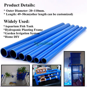 Planet Gates 1PC OD 20/25/32mm UPVC Aquarium Fish Tank Pipe Home Garden DIY Shelf Tube Irrigation Watering Fittings 49~50cm Long