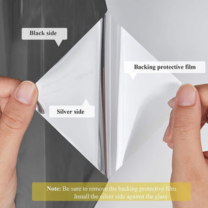 Planet Gates 1pc One Way Mirror Window Film - Daytime Privacy, Anti-UV Heat Control, Static Cling Vinyl For Home And Office - Silvery