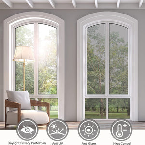 Planet Gates 1pc One Way Mirror Window Film - Daytime Privacy, Anti-UV Heat Control, Static Cling Vinyl For Home And Office - Silvery