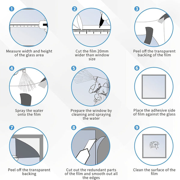 Planet Gates 1pc One Way Mirror Window Film - Daytime Privacy, Anti-UV Heat Control, Static Cling Vinyl For Home And Office - Silvery