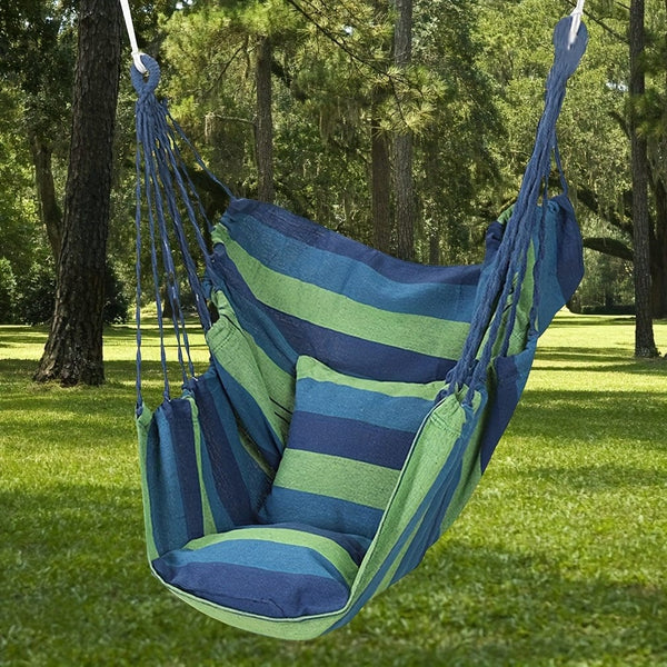 Planet Gates 1pc Outdoor Hammock Chair, Canvas Leisure Swing Hanging Chair, Without Pillow And Cushion, Indoor Outdoor Hammock, Garden Leisure Furniture Hammocks, OPP Sealed Bag