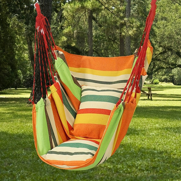 Planet Gates 1pc Outdoor Hammock Chair, Canvas Leisure Swing Hanging Chair, Without Pillow And Cushion, Indoor Outdoor Hammock, Garden Leisure Furniture Hammocks, OPP Sealed Bag
