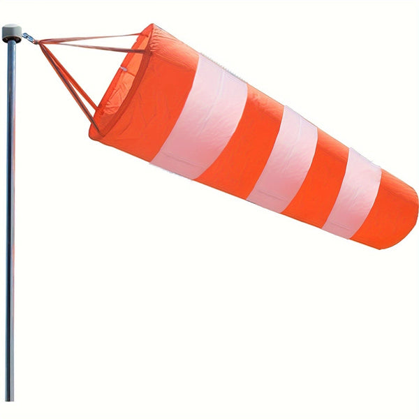 Planet Gates 1pc Outdoor Orange Windsock With Reflective Belt, Outdoor Wind Measurement Sock Bag Air Direction Indicator, Hanging Stripe Windsock Aviation Windsock For Wind Direction And Strength Indicating