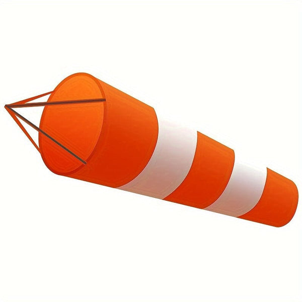 Planet Gates 1pc Outdoor Orange Windsock With Reflective Belt, Outdoor Wind Measurement Sock Bag Air Direction Indicator, Hanging Stripe Windsock Aviation Windsock For Wind Direction And Strength Indicating