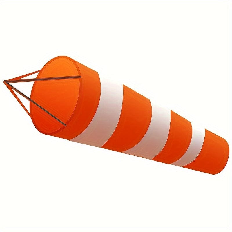 Planet Gates 1pc Outdoor Orange Windsock With Reflective Belt, Outdoor Wind Measurement Sock Bag Air Direction Indicator, Hanging Stripe Windsock Aviation Windsock For Wind Direction And Strength Indicating