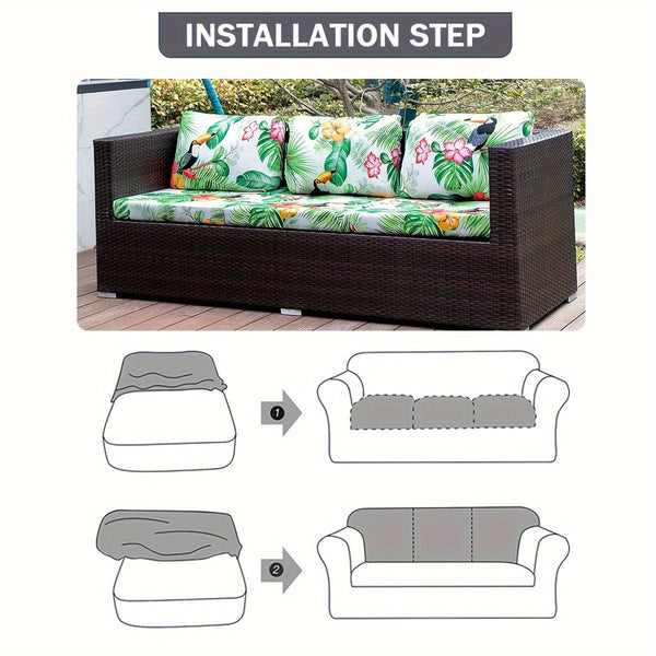 Planet Gates 1pc Outdoor Printed Animal Leaves Floral Boho Style Coconut Printed Sofa Cover Couch Cover Furniture Protective Cover Home Decor Sofa Protector