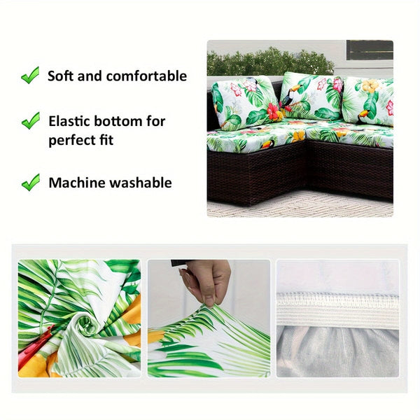 Planet Gates 1pc Outdoor Printed Animal Leaves Floral Boho Style Coconut Printed Sofa Cover Couch Cover Furniture Protective Cover Home Decor Sofa Protector