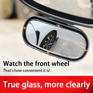 Planet Gates 1pc Oval Car Rearview Mirror Blind Spot Mirror, 360 Degree Adjustment HD Small Mirror, Reverse Rearview Mirror Auxiliary Mirror