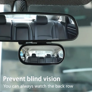 Planet Gates 1pc Oval Car Rearview Mirror Blind Spot Mirror, 360 Degree Adjustment HD Small Mirror, Reverse Rearview Mirror Auxiliary Mirror