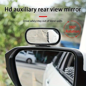 Planet Gates 1pc Oval Car Rearview Mirror Blind Spot Mirror, 360 Degree Adjustment HD Small Mirror, Reverse Rearview Mirror Auxiliary Mirror