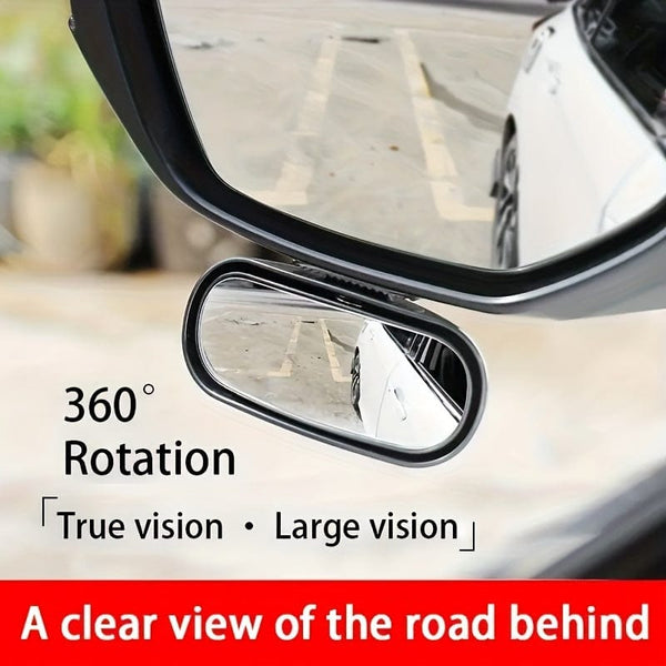 Planet Gates 1pc Oval Car Rearview Mirror Blind Spot Mirror, 360 Degree Adjustment HD Small Mirror, Reverse Rearview Mirror Auxiliary Mirror