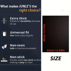 Planet Gates 1pc Oven Bottom Oven Liners, Non-stick Reusable Liners, Suitable For Electric Ovens, Gas Ovens, Toasters, Grills, Kitchen Accessories, Keep Ovens Clean, Fiberglass Baking Mat, Oven Mat, BBQ Accessories