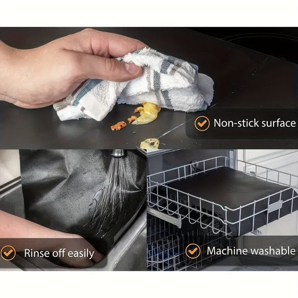 Planet Gates 1pc Oven Bottom Oven Liners, Non-stick Reusable Liners, Suitable For Electric Ovens, Gas Ovens, Toasters, Grills, Kitchen Accessories, Keep Ovens Clean, Fiberglass Baking Mat, Oven Mat, BBQ Accessories