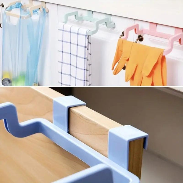Planet Gates 1pc Over-the-Cabinet Garbage Container: Reusable Plastic Bag Holder Rack For Car, Kitchen, Pantry, Garage & Bathroom