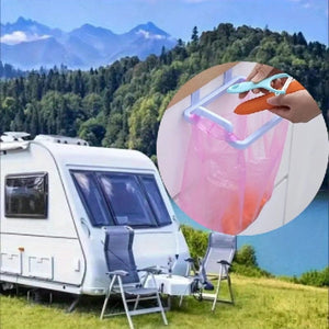 Planet Gates 1pc Over-the-Cabinet Garbage Container: Reusable Plastic Bag Holder Rack For Car, Kitchen, Pantry, Garage & Bathroom