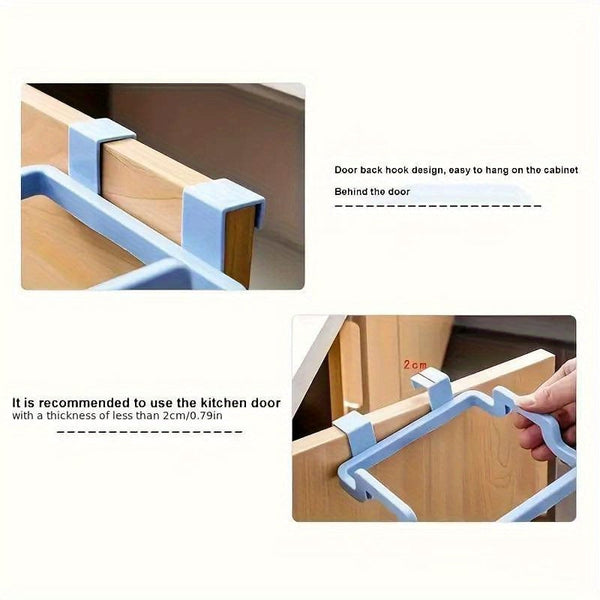 Planet Gates 1pc Over-the-Cabinet Garbage Container: Reusable Plastic Bag Holder Rack For Car, Kitchen, Pantry, Garage & Bathroom