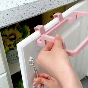 Planet Gates 1pc Over-the-Cabinet Garbage Container: Reusable Plastic Bag Holder Rack For Car, Kitchen, Pantry, Garage & Bathroom