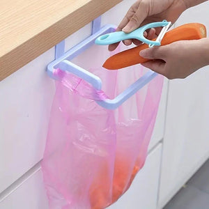 Planet Gates 1pc Over-the-Cabinet Garbage Container: Reusable Plastic Bag Holder Rack For Car, Kitchen, Pantry, Garage & Bathroom