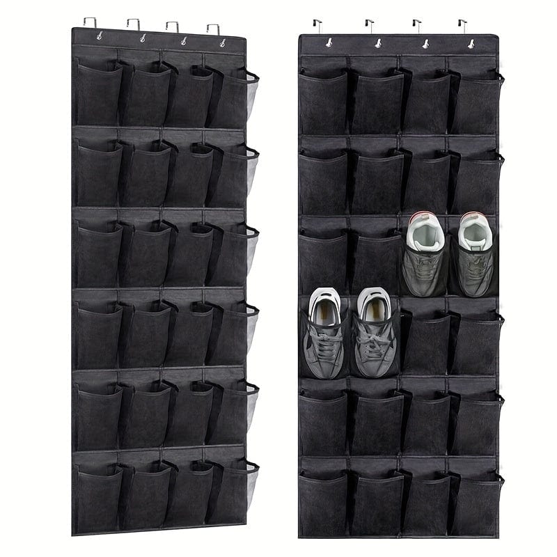 Planet Gates 1pc Over The Door Shoe Rack With 24 Large Mesh Pockets, Hanging Shoe Organizer For Closet, Hanging Shoe Rack Holder Hanger, Hold Up To 14.97 KG, Home Storage & Organization