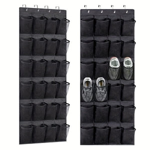 Planet Gates 1pc Over The Door Shoe Rack With 24 Large Mesh Pockets, Hanging Shoe Organizer For Closet, Hanging Shoe Rack Holder Hanger, Hold Up To 14.97 KG, Home Storage & Organization