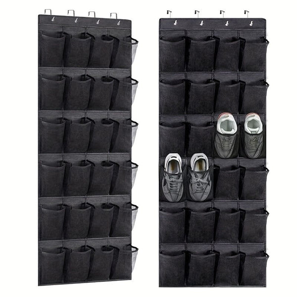Planet Gates 1pc Over The Door Shoe Rack With 24 Large Mesh Pockets, Hanging Shoe Organizer For Closet, Hanging Shoe Rack Holder Hanger, Hold Up To 14.97 KG, Home Storage & Organization