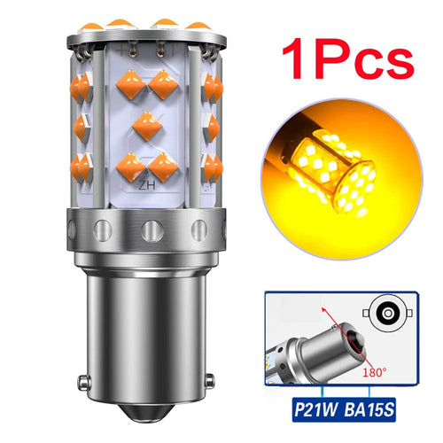 Planet Gates 1PC  P21W  BA15S / China 2Pcs WY21W LED Canbus No Error No Hyper Flash Turn Signal Lights Bulb 3030 SMD T20 7440 W21W 1156 ba15s LED Lamp 12V Orange