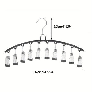 Planet Gates 1pc Pants Hangers With 10 Clips, For Holding Leggings/Jeans/Hats, Household Space Saving For Organization Of Bedroom, Bathroom, Closet, Wardrobe, Home, Dorm, Travel