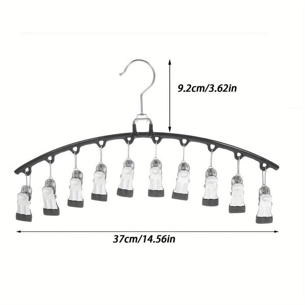 Planet Gates 1pc Pants Hangers With 10 Clips, For Holding Leggings/Jeans/Hats, Household Space Saving For Organization Of Bedroom, Bathroom, Closet, Wardrobe, Home, Dorm, Travel