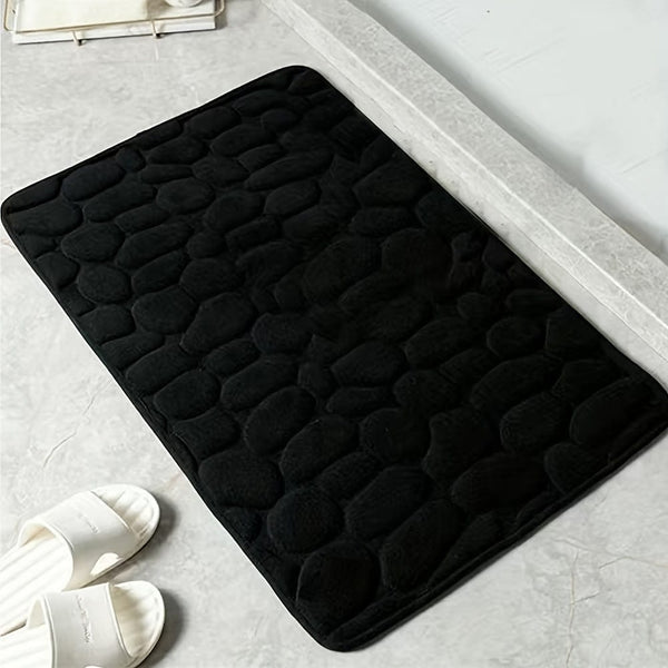Planet Gates 1PC Pebble Embossed Memory Foam Bath Mat, Living Room Decoration Quick-drying Carpet, Non-slip Floor Mat, Comfortable And Washable, Bathroom Accessories, Bathroom Accessories