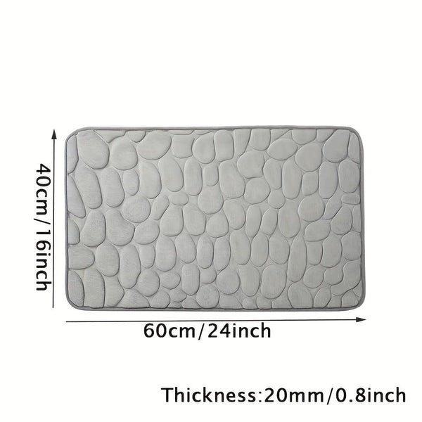 Planet Gates 1PC Pebble Embossed Memory Foam Bath Mat, Living Room Decoration Quick-drying Carpet, Non-slip Floor Mat, Comfortable And Washable, Bathroom Accessories, Bathroom Accessories
