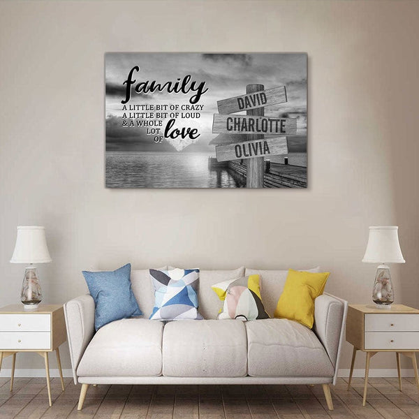 Planet Gates 1pc Personalized Family Love Canvas Painting for Living Room and Bedroom Decoration - Ready to Hang Christmas Gift Mother's Day gift