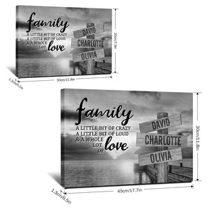Planet Gates 1pc Personalized Family Love Canvas Painting for Living Room and Bedroom Decoration - Ready to Hang Christmas Gift Mother's Day gift