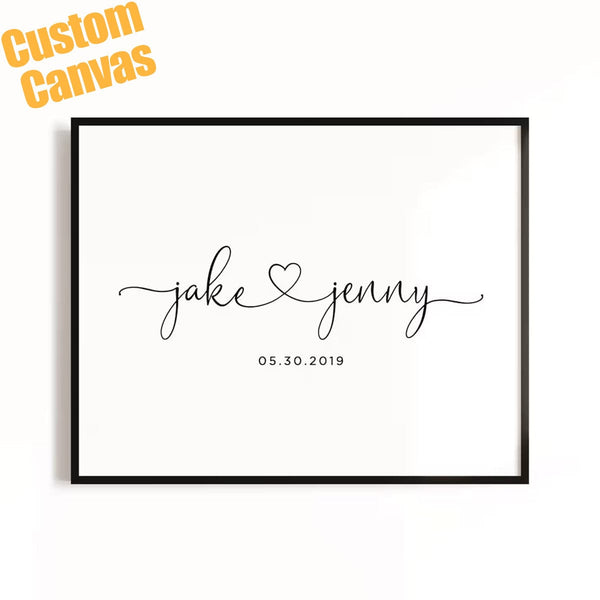 Planet Gates 1pc Personalized Lovers Wall Art Canvas Poster For Home Decor, Custom Couples Poster, Canvas Prints For Living Room Bedroom Kitchen Office Cafe Decor, Perfect Gift And Decoration Christmas Gift Mother's Day gift